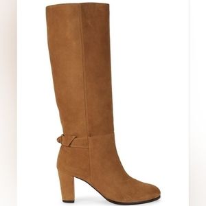 NWT ALEXANDRE BIRMAN Rachel Walnut Brown Suede Knee High Heel Block Boots 41.5